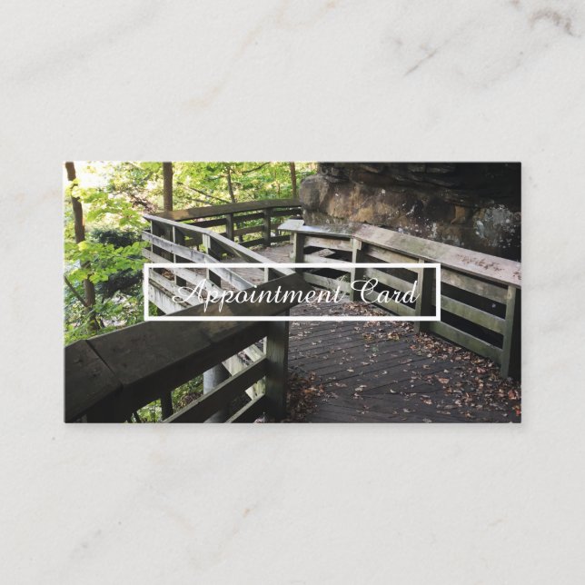 wooden boardwalk appointment reminder card (Front)