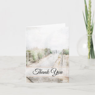 Wooden Boardwalk to Beach Sympathy Thank You Card