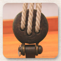 Wooden Boat Block- Hard Plastic Coaster