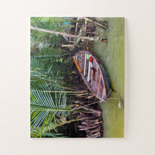Wooden Boat in Mekong Delta Jigsaw Puzzle