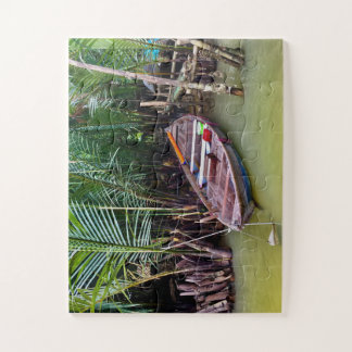 Wooden Boat in Mekong Delta Jigsaw Puzzle