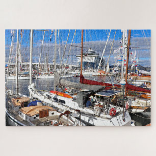 Wooden boats' marina, Hobart, Tasmania, Australia  Jigsaw Puzzle