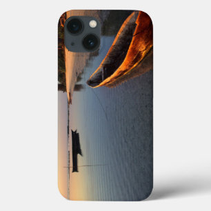 Wooden boats on Tondooni Beach iPhone 13 Case