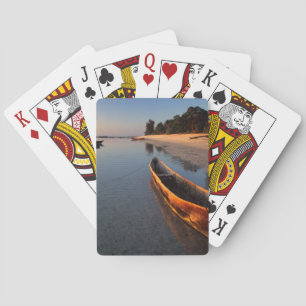 Wooden boats on Tondooni Beach Playing Cards