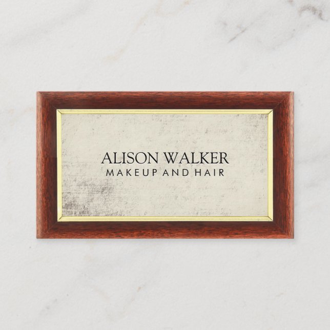 Wooden Border Grunge Background Business Card (Front)