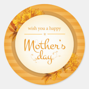 Wooden Botanical Classic Round Sticker