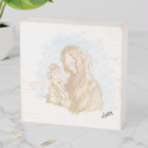 Wooden Box : Virgin Mary With Christ .  