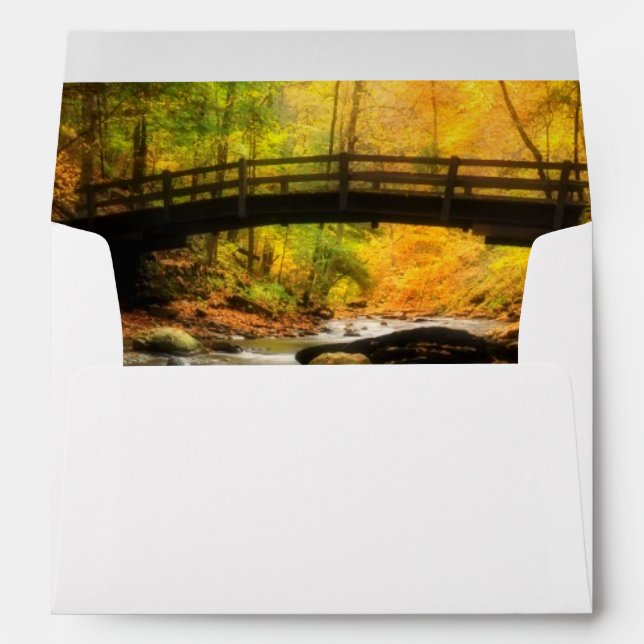 Wooden Bridge and Creek in Fall Envelope (Back (Bottom))