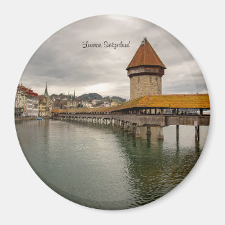 Wooden bridge in Lucerne Switzerland Magnet