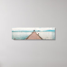 Wooden Bridge Over The Lake Panoramic Canvas Art