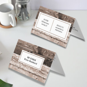 Wooden Brown Modern Background Business Card