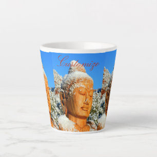 Wooden Buddha in Snow Thunder Cove Latte Mug