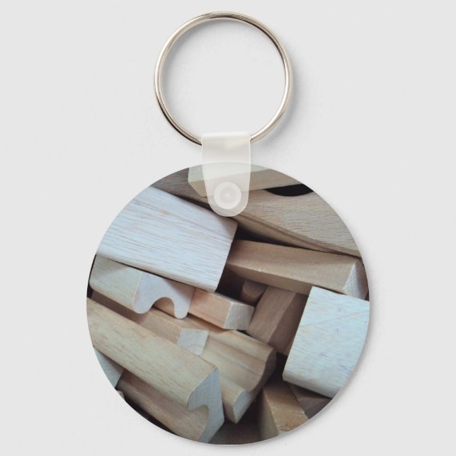 Wooden Building Blocks Key Chain (Front)