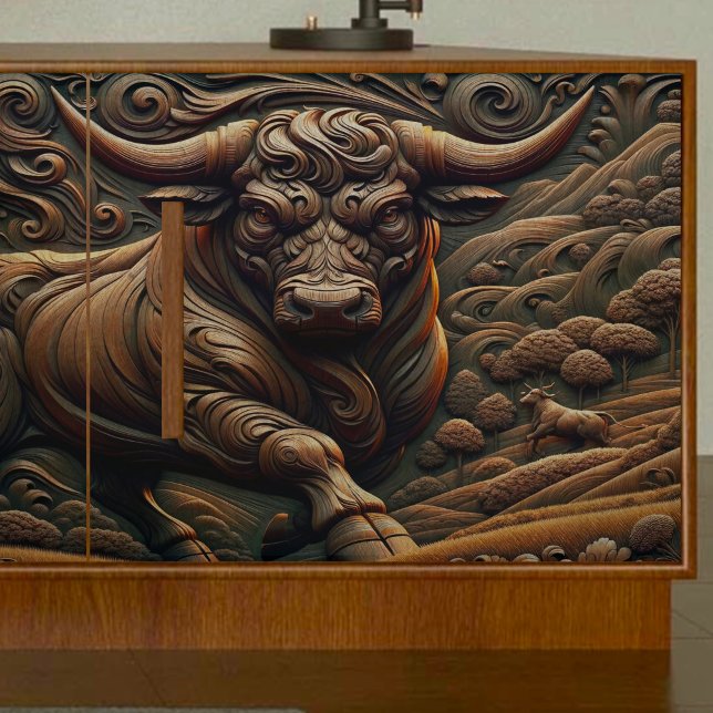 Wooden Bull Decoupage Tissue Paper (Creator Uploaded)