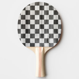 Wooden Checker Pattern Ping Pong Paddle