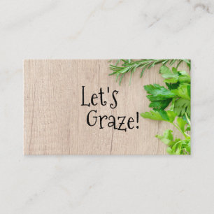 Wooden Chef board Catering Grazing Platter Business Card