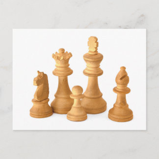 Wooden Chess Pieces Postcard
