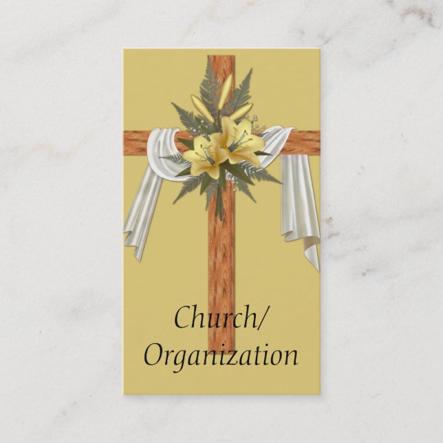 Wooden Christian Cross Business Cards (Front)