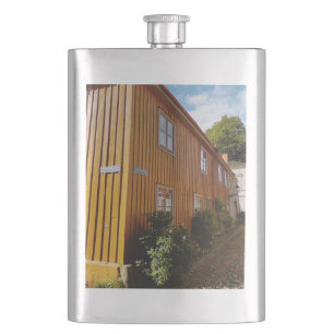 Wooden city of Nora Hip Flask