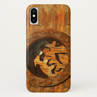 wooden clockwork iPhone x case
