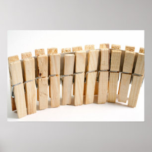 Wooden clothes pegs poster