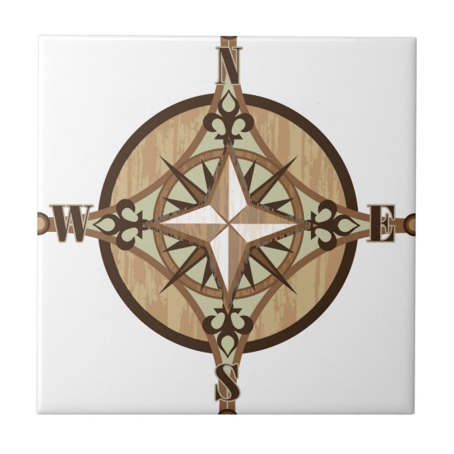 Wooden Compass vector Tile (Front)