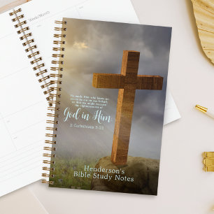 Wooden Cross Bible Verse Personalised Planner
