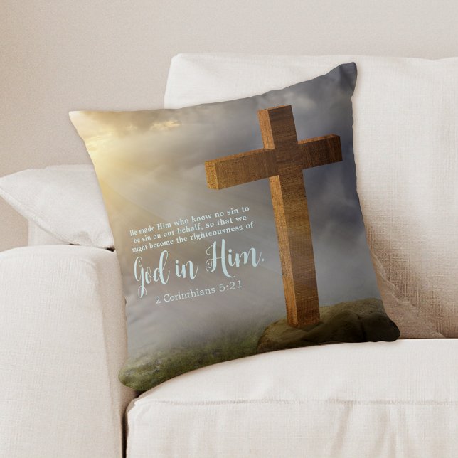 Wooden Cross Scripture Cushion (Creator Uploaded)