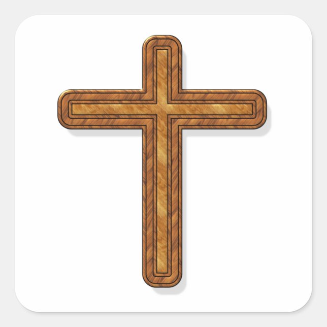Wooden Cross Sticker (Front)
