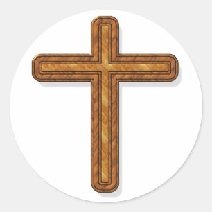 Wooden Cross Sticker