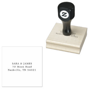Wooden Custom Return Address Black Inking Stamp