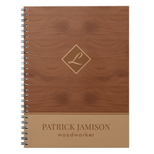 Wooden Design And Logo Notebook