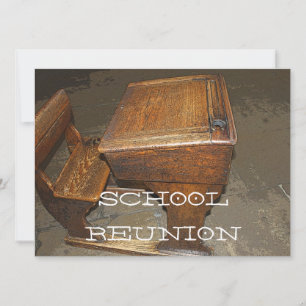 Wooden Desk and Chair Invitation