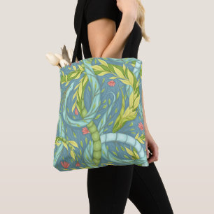 Wooden dragons tote bag