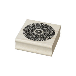Wooden drum rubber stamp