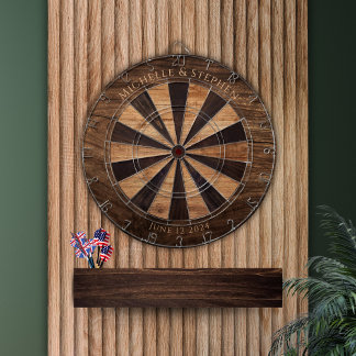 Wooden Effect Dartboard Thoughtful Keepsake Gift 