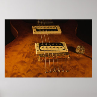 Wooden Electric Guitar Poster
