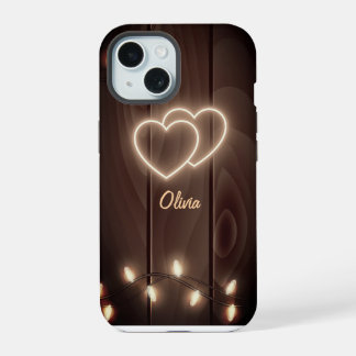 Wooden Fairy Lights iPhone 15 Case