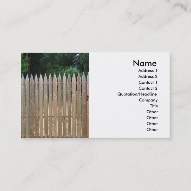 Wooden Fence Business Card (Front)