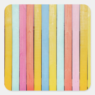 Wooden Fence Slats Square Sticker