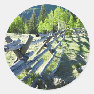 Wooden Fenceline Classic Round Sticker