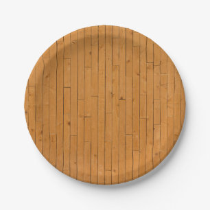 Wooden Floorboards Paper Plate