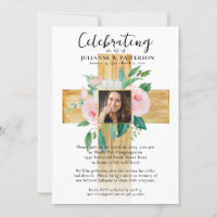 Wooden Floral Cross, Photos, Celebration of Life