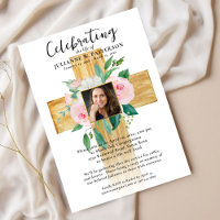 Wooden Floral Cross, Photos, Celebration of Life