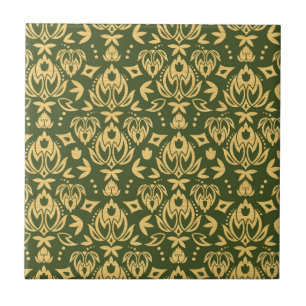 Wooden floral damask pattern background ceramic tile
