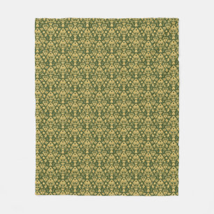 Wooden floral damask pattern background fleece blanket