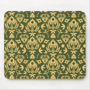 Wooden floral damask pattern background mouse pad