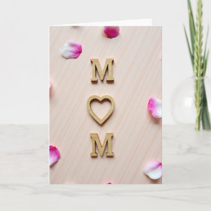 Wooden Floral Mothers Day Card