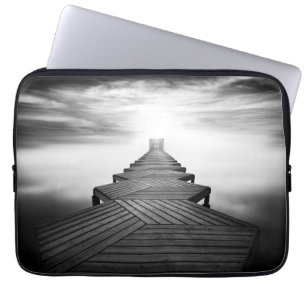 Wooden Footbridge over the Sea Laptop Sleeve