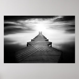 Wooden Footbridge over the Sea Poster